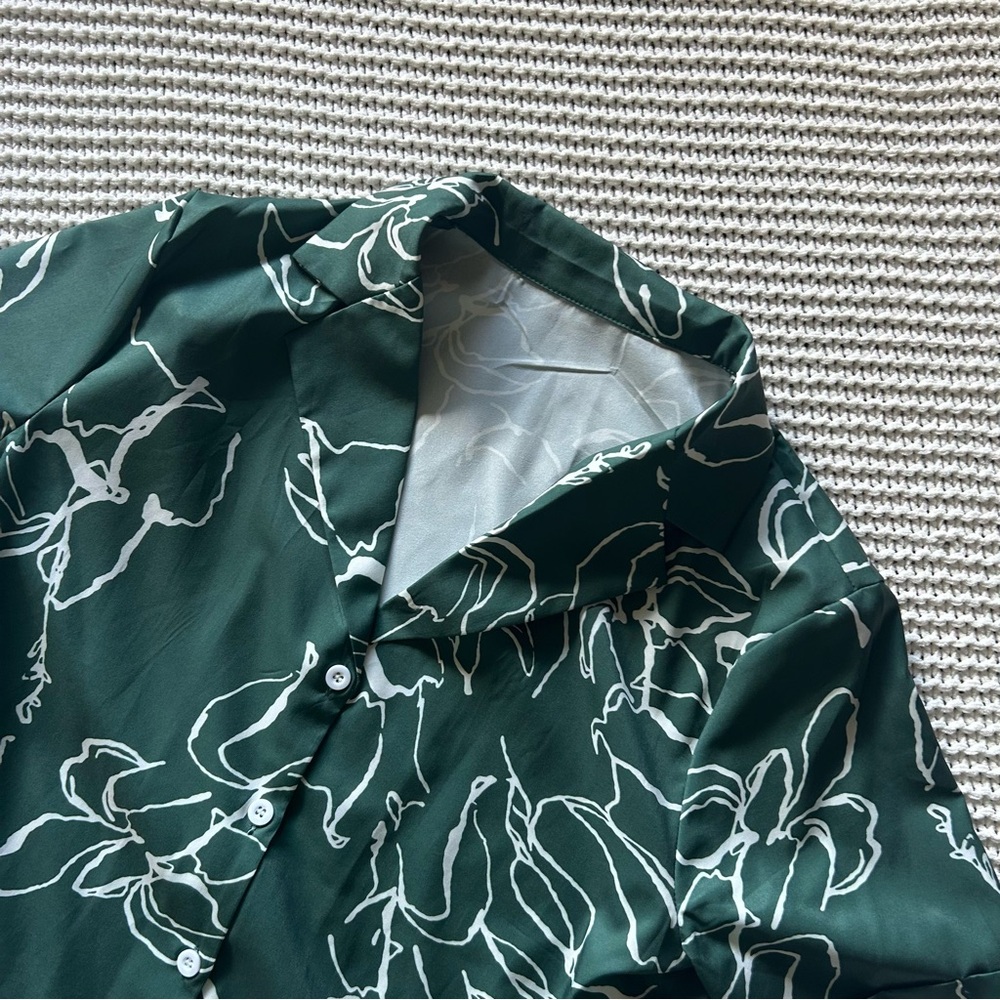Green Floral Blouse